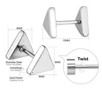 Simple Style Triangle Stainless Steel Plating Ear Studs 1 Pair main image 5