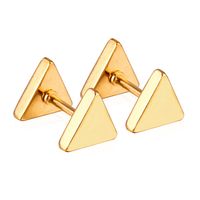 Style Simple Triangle Acier Inoxydable Placage Boucles D'oreilles 1 Paire main image 2