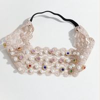 Ethnic Style Geometric Gauze Lace Artificial Gemstones Artificial Pearls Hair Band 1 Piece main image 2