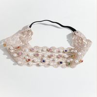 Ethnic Style Geometric Gauze Lace Artificial Gemstones Artificial Pearls Hair Band 1 Piece sku image 1