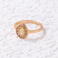 Simple Style Water Droplets Flower Alloy Inlay Rhinestones Unisex Rings 1 Piece main image 8