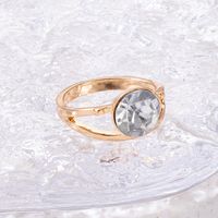 Simple Style Water Droplets Flower Alloy Inlay Rhinestones Unisex Rings 1 Piece main image 3