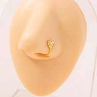 Mode Fleur Le Cuivre Incruster Zircon Piercing Au Nez 1 Pièce sku image 4