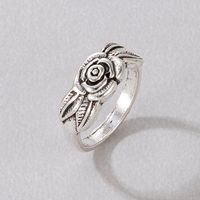 Simple Style Leaf Heart Shape Wings Alloy Hollow Out Unisex Rings sku image 2