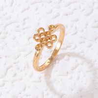 Simple Style Leaf Heart Shape Wings Alloy Hollow Out Unisex Rings sku image 5