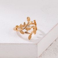 Simple Style Leaf Heart Shape Wings Alloy Hollow Out Unisex Rings sku image 3
