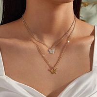 Fashion Butterfly Alloy Plating Unisex Layered Necklaces 1 Piece main image 4