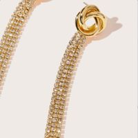 Shiny Tassel Alloy Inlay Artificial Diamond Women's Drop Earrings 1 Pair main image 2