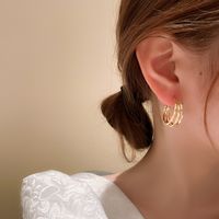 1 Pair Fashion C Shape Layered Alloy Ear Studs main image 1