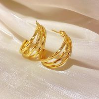 1 Pair Fashion C Shape Layered Alloy Ear Studs main image 2