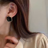 Fashion Square Alloy Enamel Women's Ear Studs 1 Pair main image 1