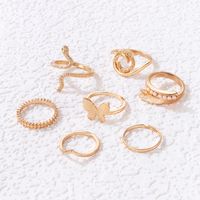 Fashion Snake Butterfly Alloy Plating Artificial Pearls Unisex Rings 1 Set main image 4