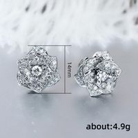 Mode Blume Kupfer Überzug Künstlicher Diamant Ohrstecker 1 Paar main image 2