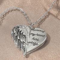 Elegant Letter Heart Shape Wings Alloy Plating Women's Pendant Necklace 1 Piece main image 3