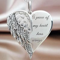 Elegant Letter Heart Shape Wings Alloy Plating Women's Pendant Necklace 1 Piece sku image 1