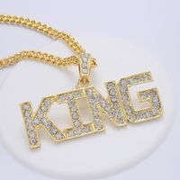 Simple Style Letter Alloy Plating Rhinestones Women's Pendant Necklace 1 Piece main image 2