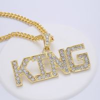 Simple Style Letter Alloy Plating Rhinestones Women's Pendant Necklace 1 Piece main image 4