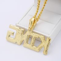Simple Style Letter Alloy Plating Rhinestones Women's Pendant Necklace 1 Piece main image 3