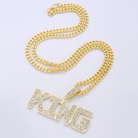 Simple Style Letter Alloy Plating Rhinestones Women's Pendant Necklace 1 Piece main image 5