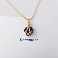 Fashion Geometric Heart Shape Alloy Plating Rhinestones Birthstone Unisex Pendant Necklace sku image 12