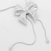 Romantic Bow Knot Alloy Plating Rhinestones Women's Pendant Necklace 1 Piece main image 3