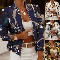 Women's Fashion Printing Printing Zipper Coat Casual Jacket main image 11