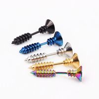 Fashion Solid Color Stainless Steel Ear Studs 1 Piece main image 5