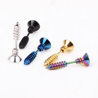 Fashion Solid Color Stainless Steel Ear Studs 1 Piece main image 4