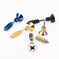 Fashion Solid Color Stainless Steel Ear Studs 1 Piece main image 6