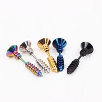 Fashion Solid Color Stainless Steel Ear Studs 1 Piece main image 2