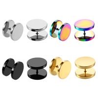 1 Piece Simple Style Solid Color Plating Stainless Steel Ear Studs main image 1