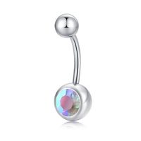 Simple Style Geometric Titanium Steel Inlay Zircon Belly Ring 1 Piece sku image 2