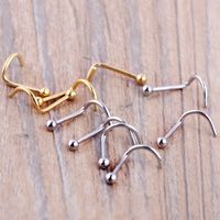 Fashion Solid Color Stainless Steel Nose Studs 1 Piece main image 3