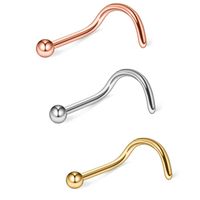 Fashion Solid Color Stainless Steel Nose Studs 1 Piece sku image 1