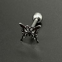 Mode Schmetterling Titan Stahl Polieren Zungennagel 1 Stück main image 3