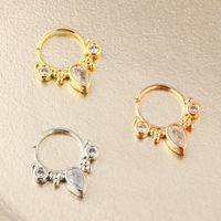 Simple Style Water Droplets Copper Inlay Zircon Nose Ring 1 Piece main image 5