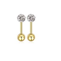 Simple Style Geometric Stainless Steel Inlay Zircon Ear Studs 1 Piece sku image 14