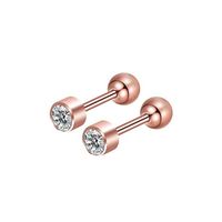 Style Simple Géométrique Acier Inoxydable Incruster Zircon Boucles D'oreilles 1 Pièce main image 6