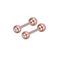 Simple Style Geometric Stainless Steel Inlay Zircon Ear Studs 1 Piece sku image 8