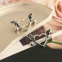 Retro Angel Heart Shape Stainless Steel Plating Belly Ring 1 Piece main image 5
