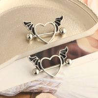 Retro Angel Heart Shape Stainless Steel Plating Belly Ring 1 Piece main image 1