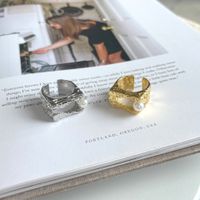 Mode Geometrisch Kupfer Künstliche Perlen Offener Ring main image 1