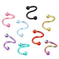 Fashion Solid Color Stainless Steel Nose Studs 1 Piece main image 6