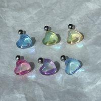 Simple Style Heart Shape Artificial Crystal Plating Women's Ear Studs 1 Piece main image 4