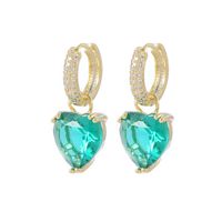 Fashion Geometric Heart Shape Copper Inlay Zircon Drop Earrings 1 Pair main image 5
