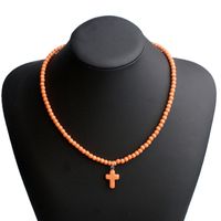Fashion Cross Plastic Beaded Women's Necklace 1 Piece sku image 5
