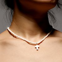 Fashion Cross Plastic Beaded Women's Necklace 1 Piece sku image 4