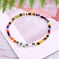 Fashion Letter Plastic Resin Beaded Women's Bracelets 1 Piece sku image 6