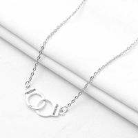 Fashion Handcuffs Alloy Plating Couple Necklace 1 Piece sku image 2