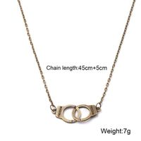 Fashion Handcuffs Alloy Plating Couple Necklace 1 Piece main image 4
